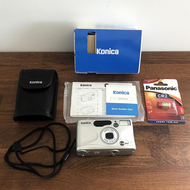 Preview of the first image of Konica Z-up 80e zoom camera, instructions, case, new battery.