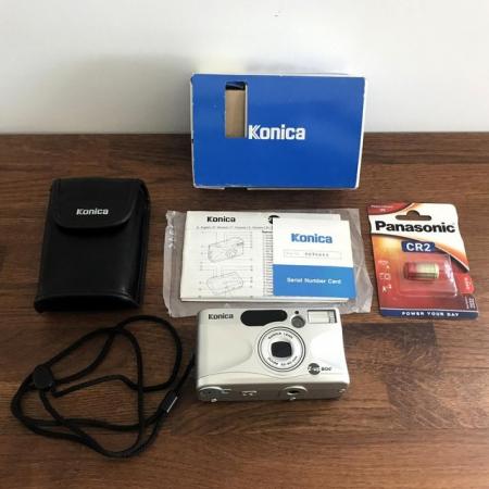 Image 1 of Konica Z-up 80e zoom camera, instructions, case, new battery