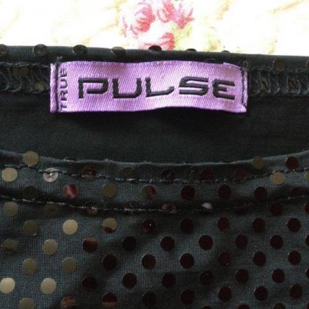 Image 6 of Size S PULSE Self-sequin Black Sleeveless Boatneck Top