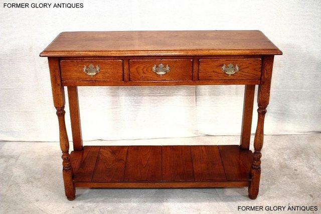 Image 1 of SOLID OAK HALL LAMP PHONE TABLE SIDEBOARD DRESSER BASE STAND