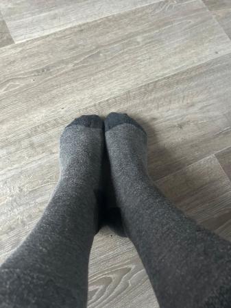 Image 2 of Ladies worn grey socks size 5
