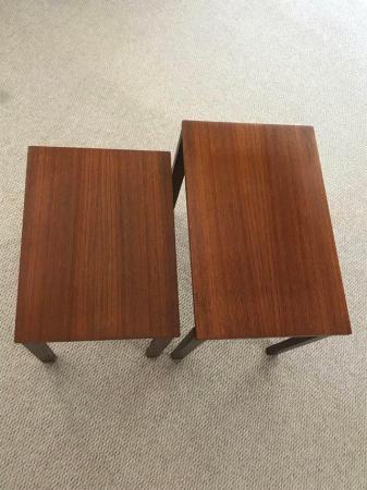 Image 2 of Nest of two polished wood side tables