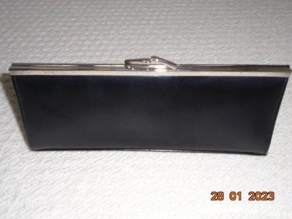 Image 2 of Jane Shilton Vintage Black Handbag with "Silver" Chain strap