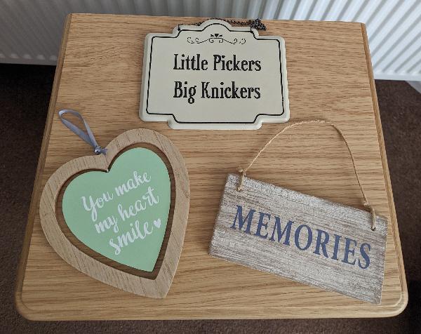 Preview of the first image of 3 Shabby Chic Decorative Signs.