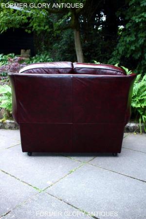 Image 5 of SAXON OXBLOOD RED LEATHER CHESTERFIELD SETTEE SOFA ARMCHAIR