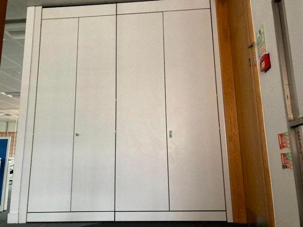 Image 4 of Lockable 4 door white office tall double cupboards/storage