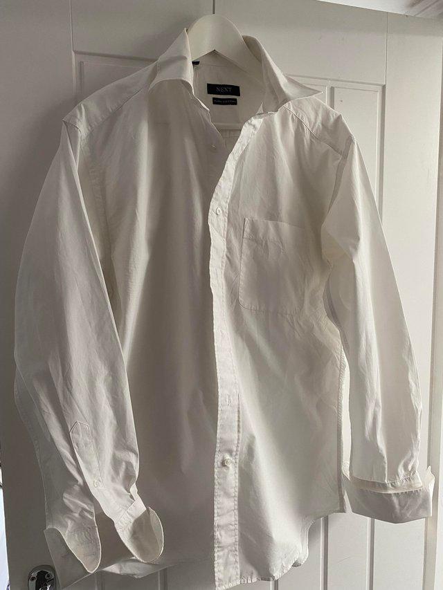 Preview of the first image of Next Men’s White formal long sleeve Shirt.