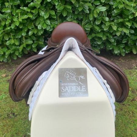 Image 4 of Bates 17 inch wide brown saddle