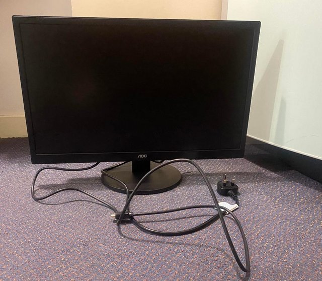 Preview of the first image of Monitor with Speakers - AOC e2470SWH - 24 Inch 60Hz.