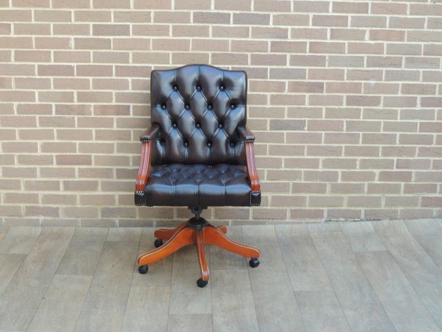 Preview of the first image of Gainsborough Brown Chesterfield Chair (UK Delivery).