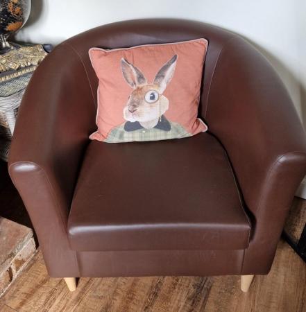 Image 1 of Argos Faux Leather Bucket Chair