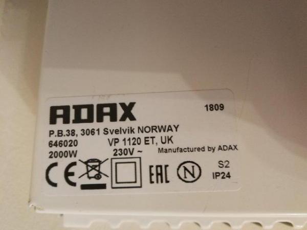 Image 3 of Adax 2000w thermostatic wall panel heater