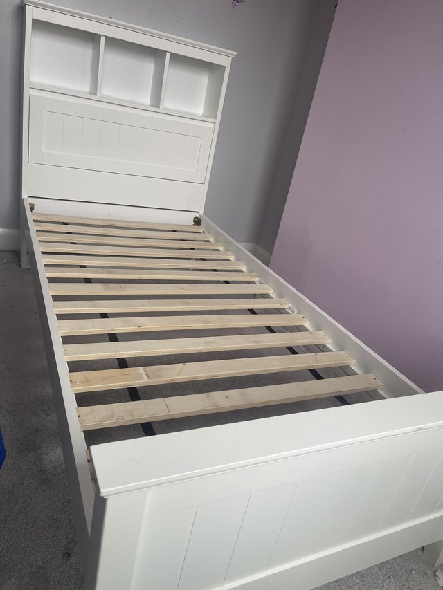 Preview of the first image of Children’s single white bed frame.