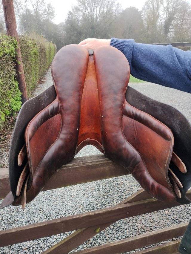 Brown English leather saddle