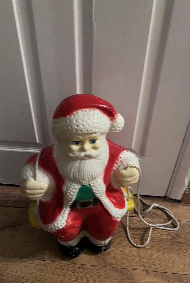 Preview of the first image of Rare vintage Hanging blow mold Santa clauss.