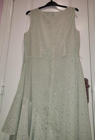 Image 16 of BNWT Women's Wallis Green Sparkle Lined Sleeveless Dress UK