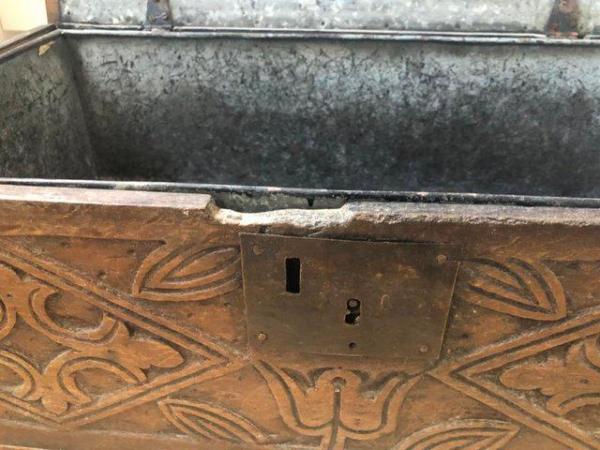 Image 2 of Antique Carved dark oak Bible Box