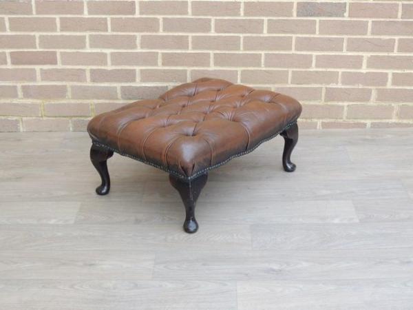 Image 7 of Chesterfield Brown Footstool (Delivery)