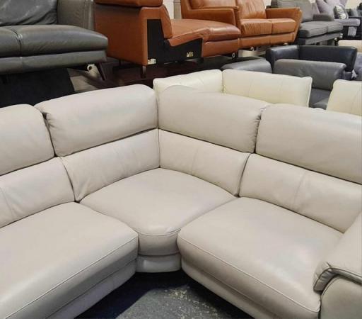 Image 10 of Illinois silver leather electric recliner corner sofa