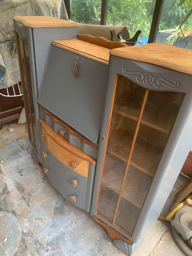 Preview of the first image of Bespoke Bureau  Display cabinet hand painted up-cycled.