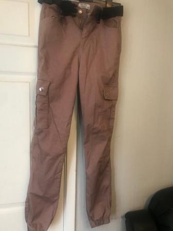 Image 1 of NEXT Brown Cuffed Cargo Pocket Pants, worn a few times.
