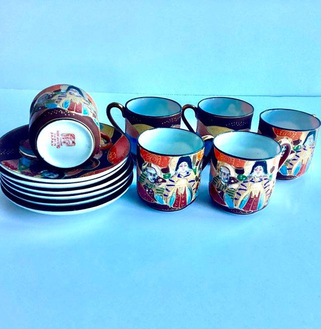 Preview of the first image of Hand painted Japanese Samurai Tea Set.