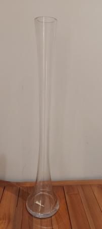 Image 1 of Clear glass tall vases, 10no. In good condition