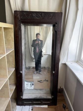 Image 3 of Beautiful solid wood frame with full length mirror. Antique