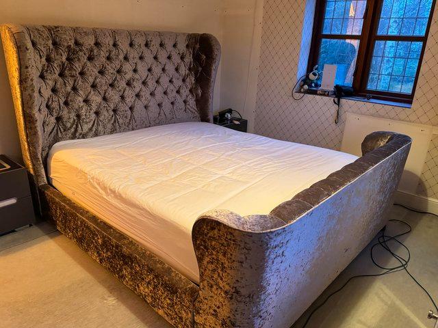 Preview of the first image of Super King Size Sleigh Bed £1500 new.