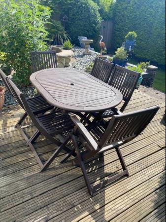 Image 1 of Garden Table and 6 chairs for sale, 2 armchairs and 4 regula