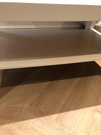 Image 3 of White coffee table with shelf used