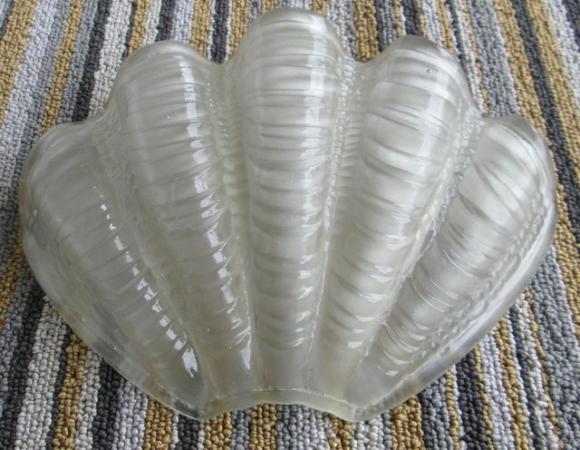 Image 1 of Vintage Clam Shell Art Deco Glass Shade Odeon