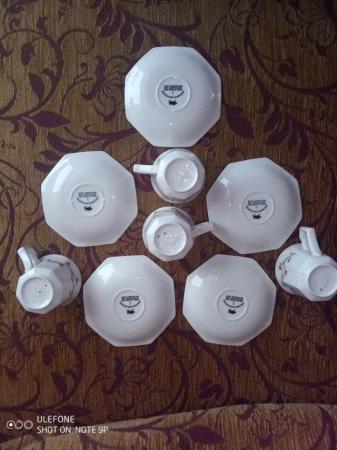 Image 2 of Eternal Beau coffee cups and saucers, 4 cups, 5 saucers