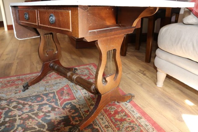 Image 3 of Regency Style Harp Side Drop Leaf Table