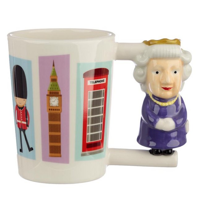 Preview of the first image of Collectable Shaped Handle Ceramic Mug.  Free uk Postage.