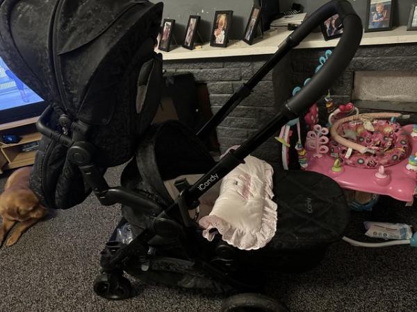 Image 3 of Double icandy pushchair in black crusb
