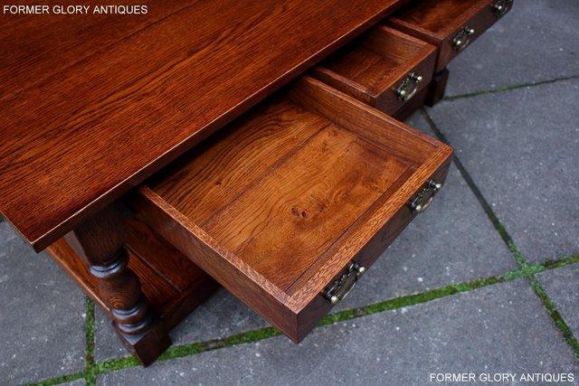 Image 62 of TAYLOR & Co STRESSED OAK THREE DRAWER POTBOARD COFFEE TABLE