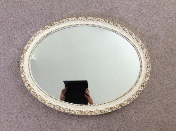 Image 1 of Vintage style oval mirror with gold detail