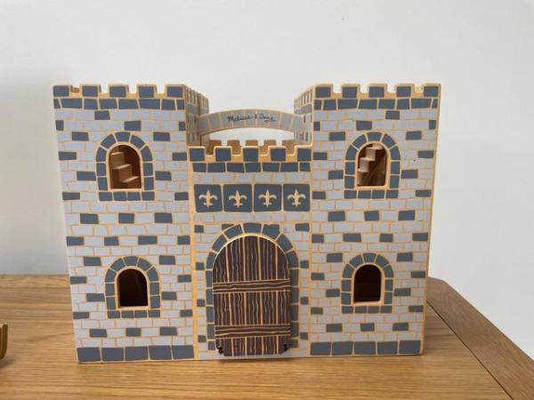 Image 3 of Melissa and Doug Fold & Go Wooden Castle