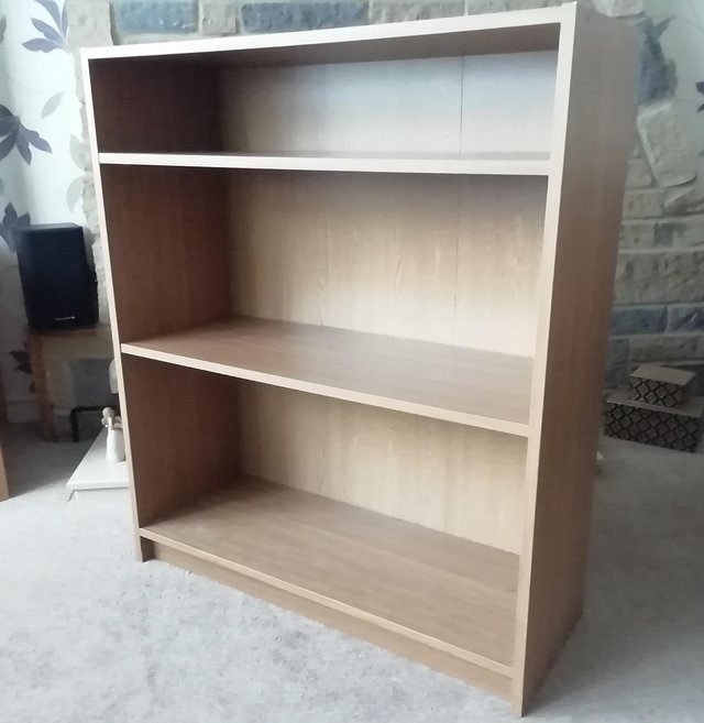 Preview of the first image of TWO ARGOS HOME MAINE BOOKCASES LIGHT OAK EFFECT.