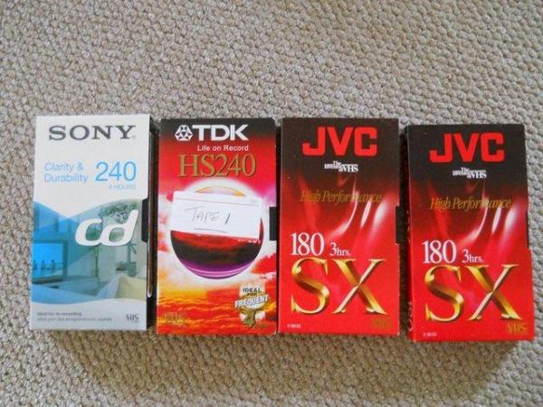 Image 1 of Free: 4 Blank Video Recorder Cassette Tapes