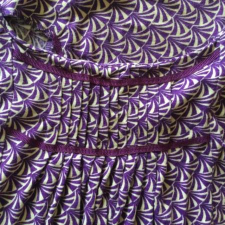 Image 5 of Size 18 NEXT Purple & Cream Short Sleeved Smock Top