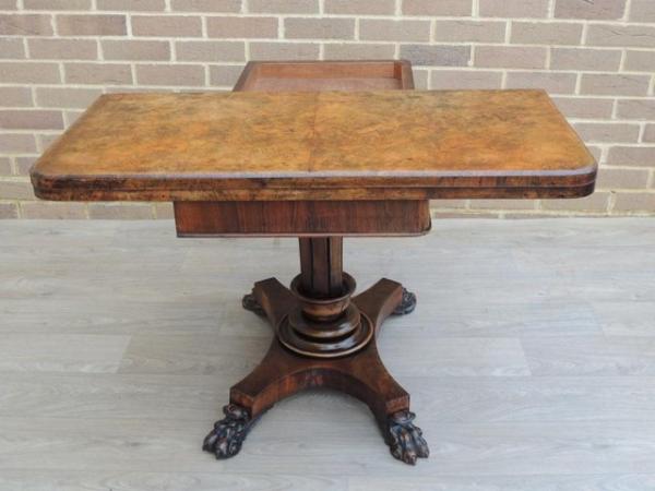 Image 8 of Antique Walnut Card Table Console (UK Delivery)