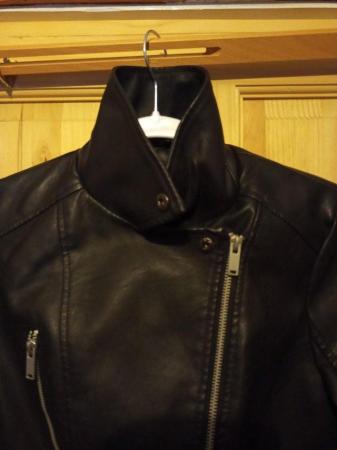 Image 2 of TEENAGE GIRLS LEATHER BLACK BOMBER JACKET FROM NEW LOOK