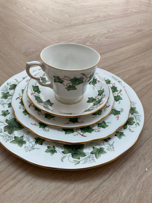 Preview of the first image of Royal Albert IVY LEAF fine bone china tea set.