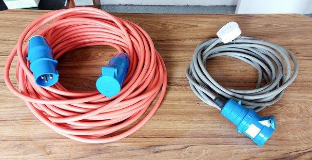 Preview of the first image of 25 metre caravan electric hookup lead and adapter lead.