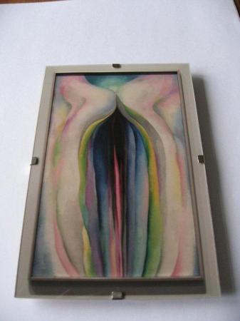 Image 1 of Framed Georgia O’Keeffe 6x4 PhotoGrey Lines with Black, Bl