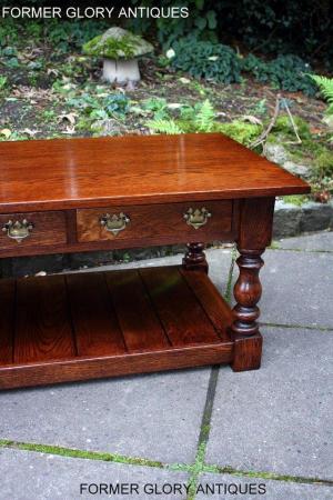 Image 55 of TAYLOR & Co STRESSED OAK THREE DRAWER POTBOARD COFFEE TABLE