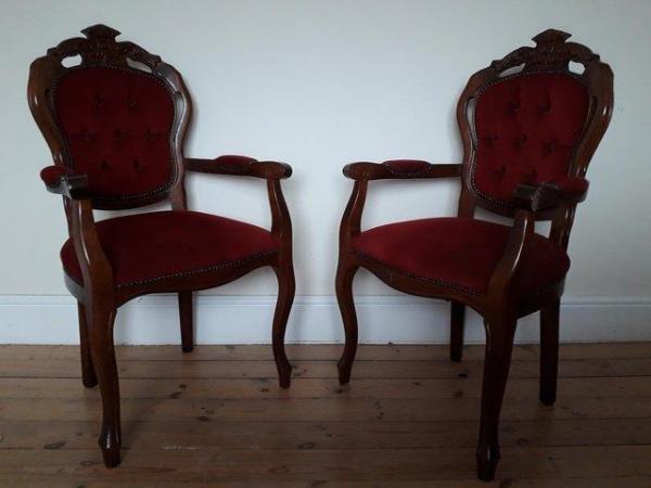 Image 3 of 2 x FRENCH ROCOCO STYLE CARVER CHAIRS