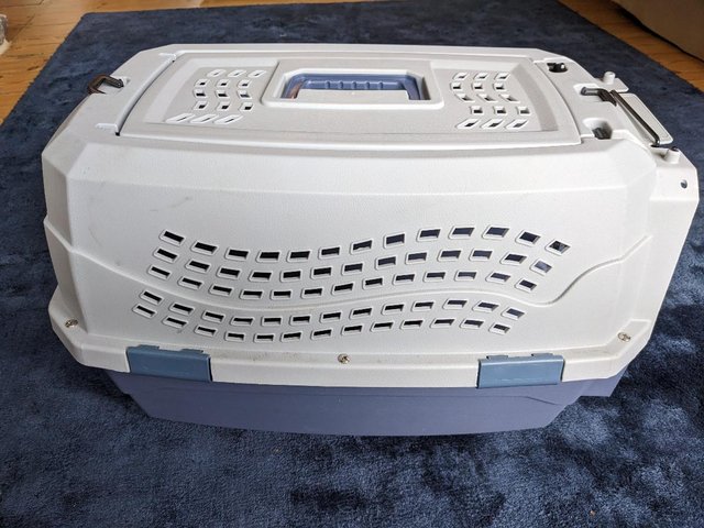 Preview of the first image of Large Sturdy Plastic Pet Carrier for cat, rabbit, small dog.
